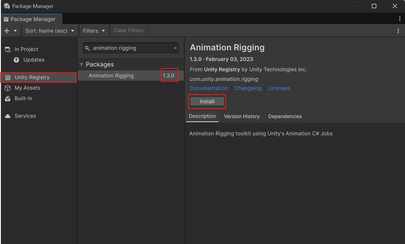 Animation Rigging Package