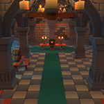 3D medieval dining hall environment with tables and chairsPreview