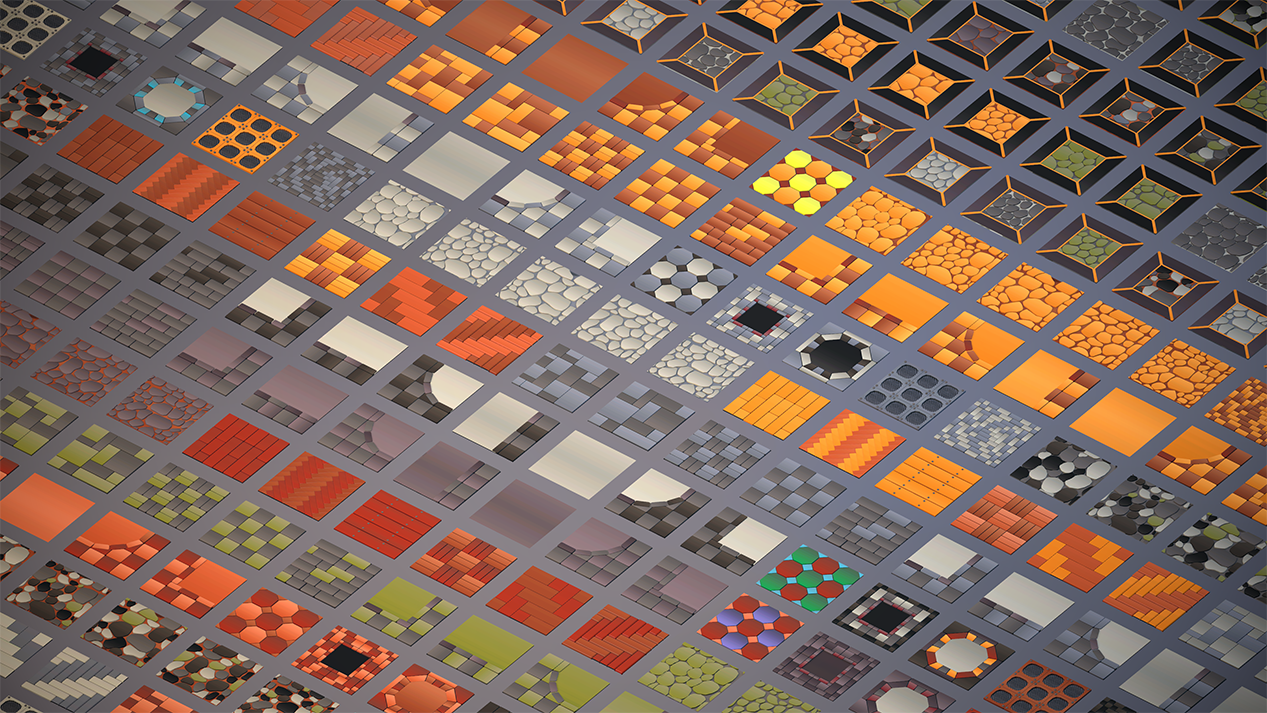 Castle floor tiles variations for 3D environments