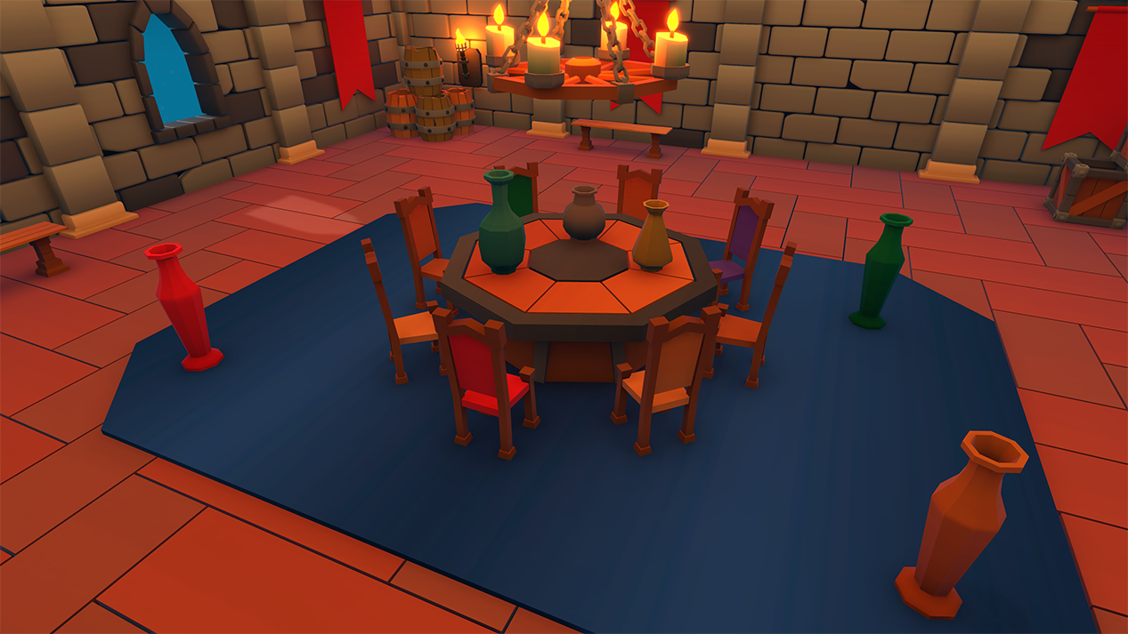 Large medieval castle conference room