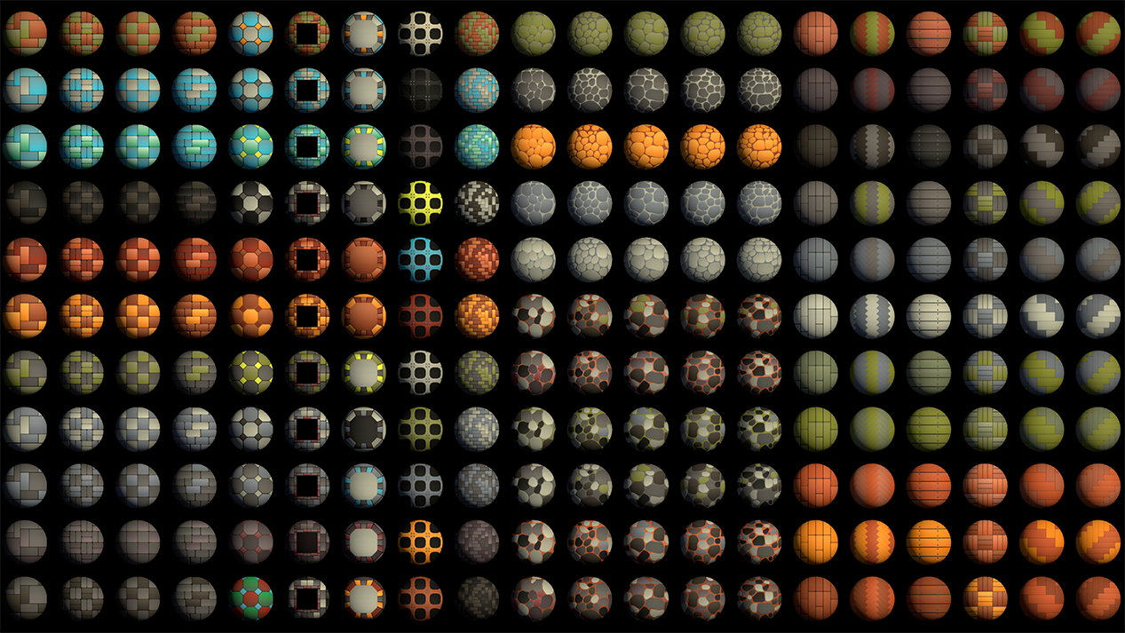 PBR materials for medieval floor tiles and surfaces